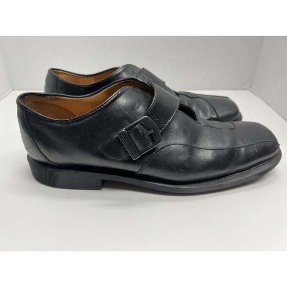 Dr. Martens Men’s Black Leather Monk Strap Loafers Buckle Y2K Size 10M